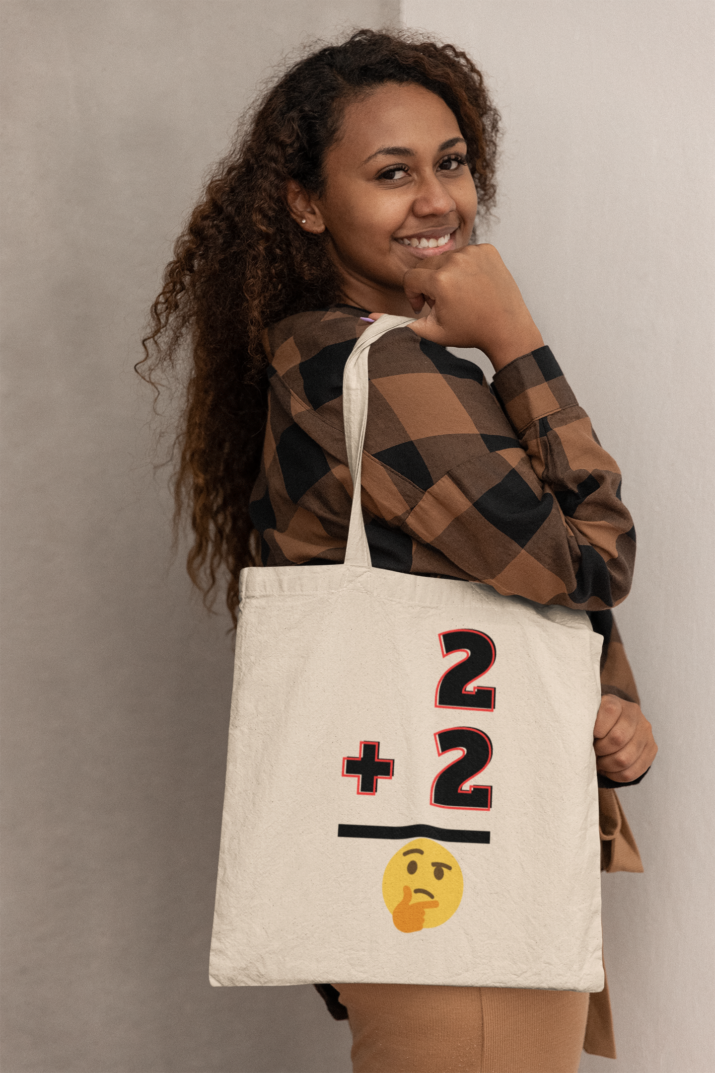 Math Puzzle Emoji - Premium Tote Bag - Natural